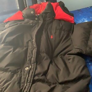 Black polo goose coat